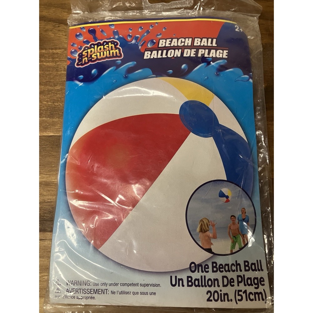 Beach Ball Splash-n-Swim Inflatable Multicolor 20 Inches Pool Party Beach‎ Toy